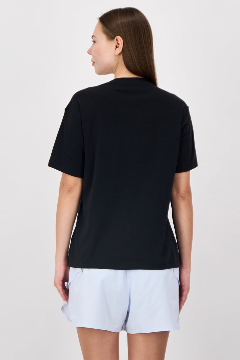 adidas Originals Women Sportswear Fit Short Sleeve Outdoor T-Shirt, Black - Image 3